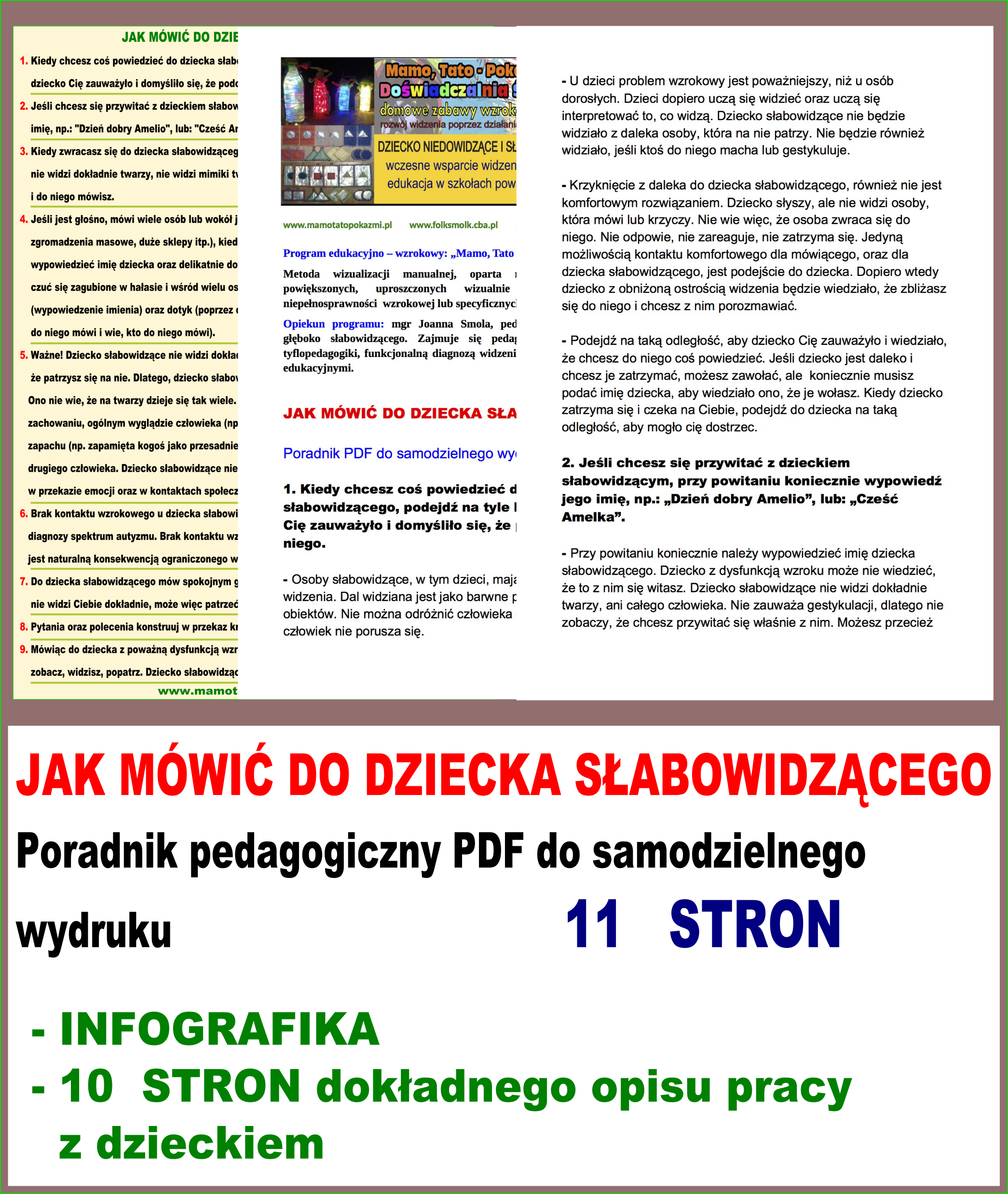 JAK MÓWIĆ DO DZIECKA SŁABOWIDZĄCEGO. PDF do samodzielnego wydruku 1.